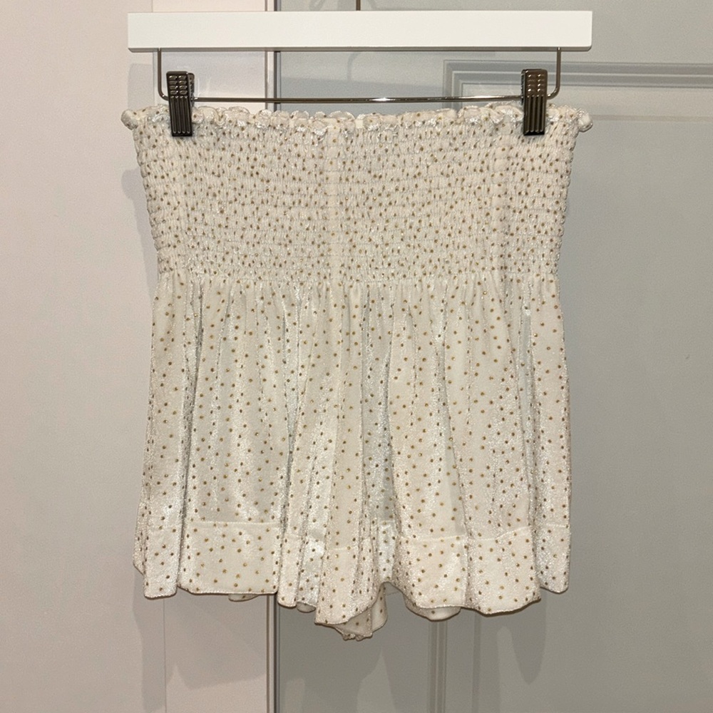 KOCH White with Gold Dots Size Small Skirt